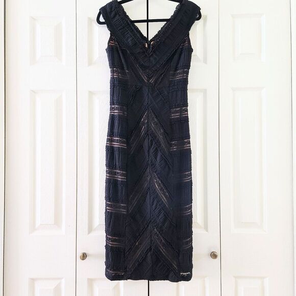 Cinq a Sept Aveline Women's Black Lace Overlay Cocktail Dress, Size 8 - Picture 1 of 5
